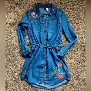 Jean Dress with embroidery detail